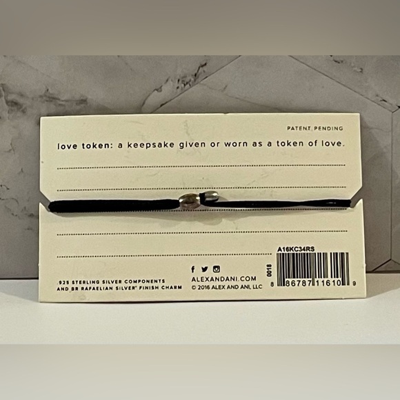 NWT Alex and Ani Kids Black Cord Bracelet with Snowman Silver Charm - Picture 3 of 3